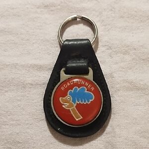1970's Roadrunner Keychain with Black Leather Holder